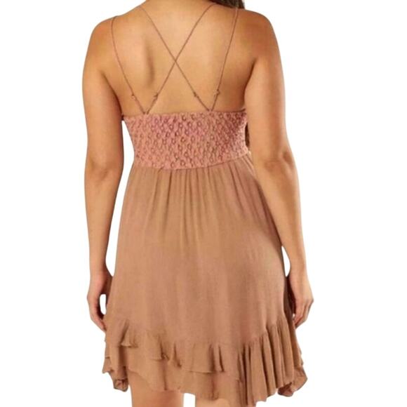 Free People Adella Adelle Two Tone Smocked Boho XS Dress - Picture 9 of 9
